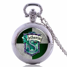 Горячая Ретро SLYTHERIN Хогвартс Школа змея Мужские Женские кварцевые карманные часы Аналоговые в виде кулона ожерелье цепь relogio de bolso подарок