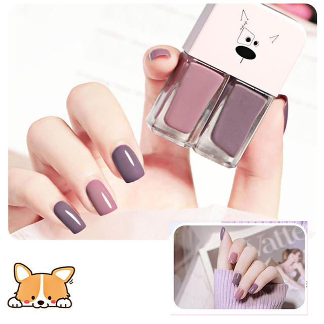 Nail Polish Set Two Bottles Glitter Scrub Can Tear No-bake Women Girl Cute Nail Polish Quick Drying Manicure Tools