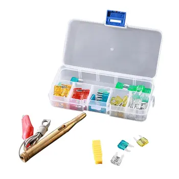 

60PCS Car Auto Assortment Blade Fuse Tablets Replacement Kit Zinc Material Small Size 5A/10A/15A/20A/25A/30A With Test Pen
