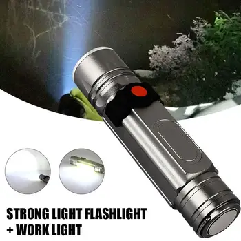 

LED Flashlight Emergent Lamp Zoomable Hiking Outdoor Sporting Magnet Stretch Zoom Torch Waterproof Tactical Military Camping