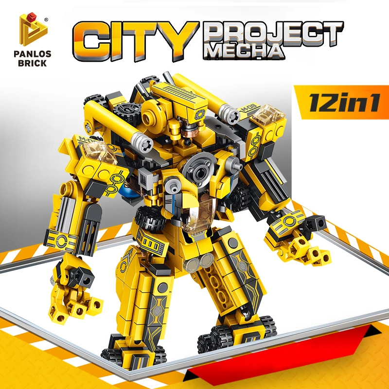 

Building Blocks City Project Mecha 12in1 City Building Bricks Engineering Car Stacking Toys Mixer Truck Crane Fun Gift For Kids