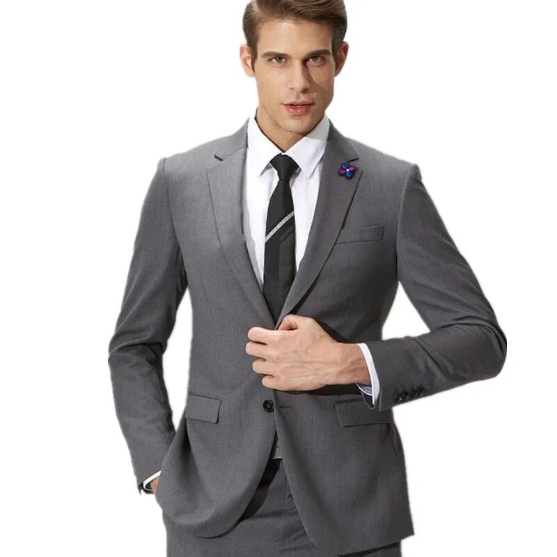 

Formal men business suits two-piece high quality man groom suit two-piece elegant show thin man formal suit terno masculino