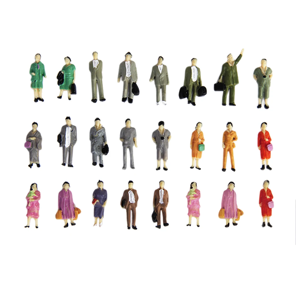 24 STANDING Model People Figures Train Platform Street Diorama Scenery Scale HO