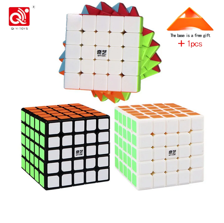 QIYI 5x5x5 магический скоростной кубик, наклейка, менее Профессиональный 5-слойный конкурс, кубики-головоломки, развивающие игрушки для детей