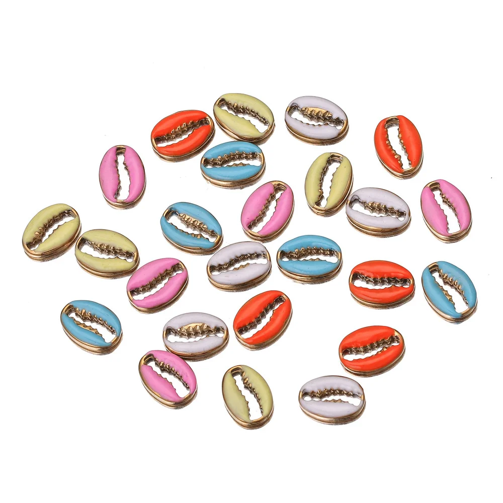 5pcs Stainless Steel Enamel Conch Sea Shell Charms Ocean Pendants Starfish Anklet Bracelet Necklace DIY Jewelry Designer Charms