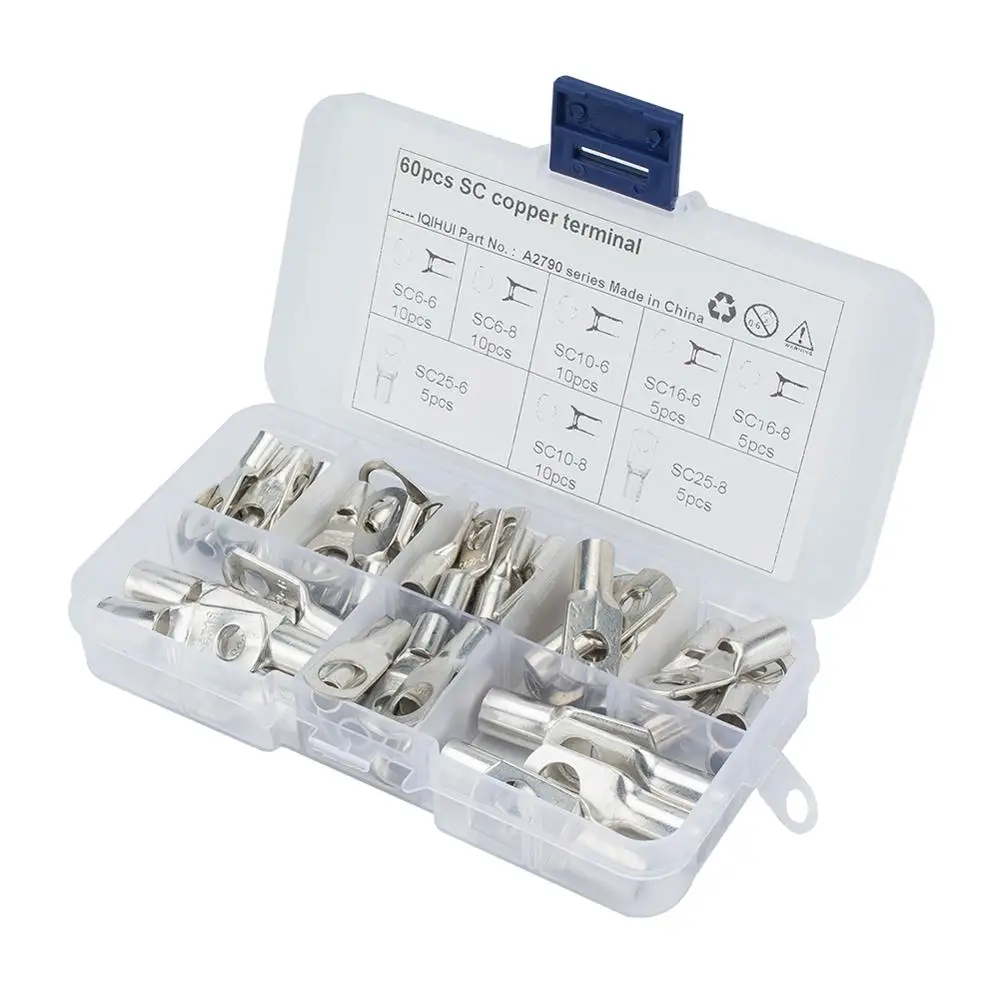 

60pcs Bolt Hole Tinned Copper Terminals set-Wire terminals connector Cable lugs Battery SC Terminals