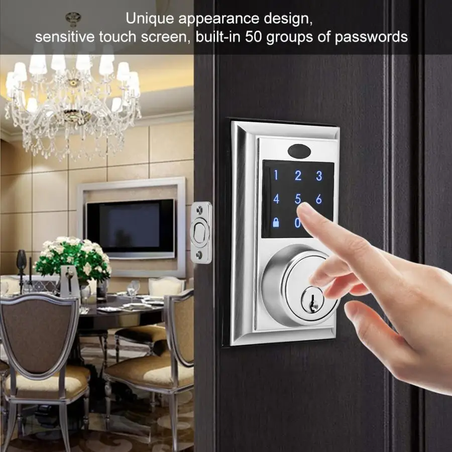 Intelligent Smart Door Lock Electronic Password Keypad Lock Mechanical Anti-Theft Home Security lock cerradura puerta
