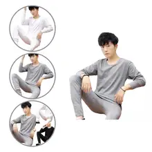 Men Outfit Elastic Waist Popular Plush Lining Pure Color Thicken Top Pants