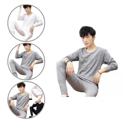 Men Outfit Elastic Waist Popular Plush Lining Pure Color Thicken Top Pants