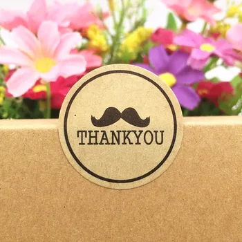 

3cm Round Kraft Paper Sealing Stickers Paper Thank You Wedding Party Gift Labels Baking Cake/Candy/Packing Sticker Labels