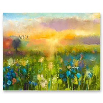 

Outdoor Sunset Scenery Oil Painting Canvas Picture Art 100% Hand-painted Flower Paintings Wall Hanging Picture Artwork For Home