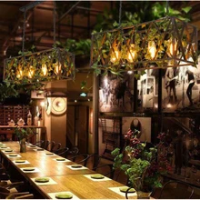 Creative Vintage planta colgante luces pájaro jaula industrial para café restaurante bar cafetería planta colgante lámpara decoración del hogar
