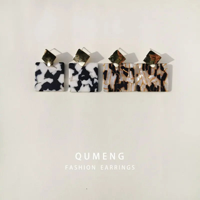 QUMENG 2020 корейский геометрической формы треугольник акриловые уксусной кислоты