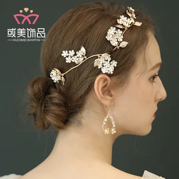 

D2359npason 2020 bride 2019 new manual hair band Earring Set European and American Wedding headdress original design DIY