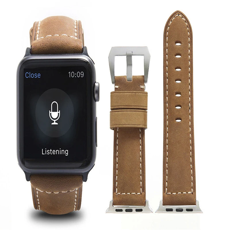 Горячая Натуральная кожа Ремешок петли для наручных часов Apple Watch 4 5 полос 40/44/42/38