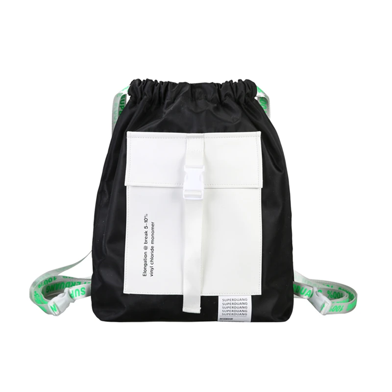 

Personality Fashion Couple Street Outdoor Hit Color Small Backpack Korean New Youth Shoulder Bag Tide Brand Drawstring Backpack