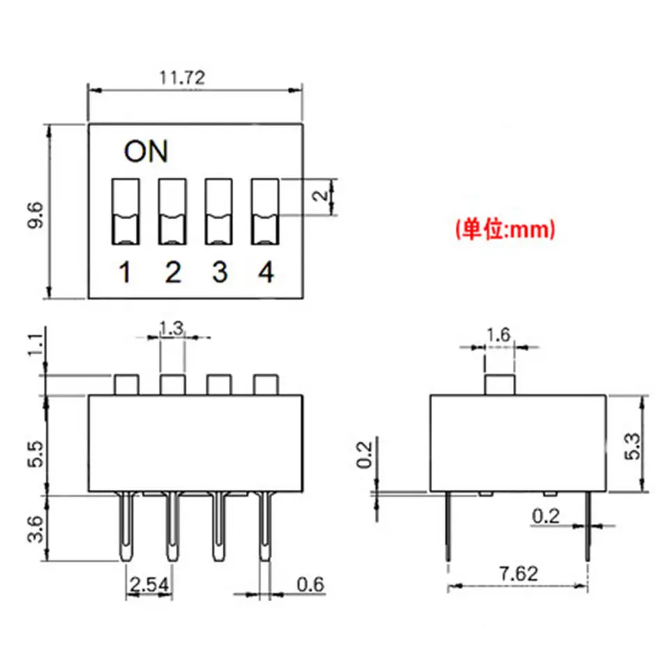 35PCS/LOT Dip Switch Kit In Box 1 2 3 4 5 6 8 Way 2.54mm Toggle Switch Snap Switches Mixed Kit Each 5PCS Combination Set image 6