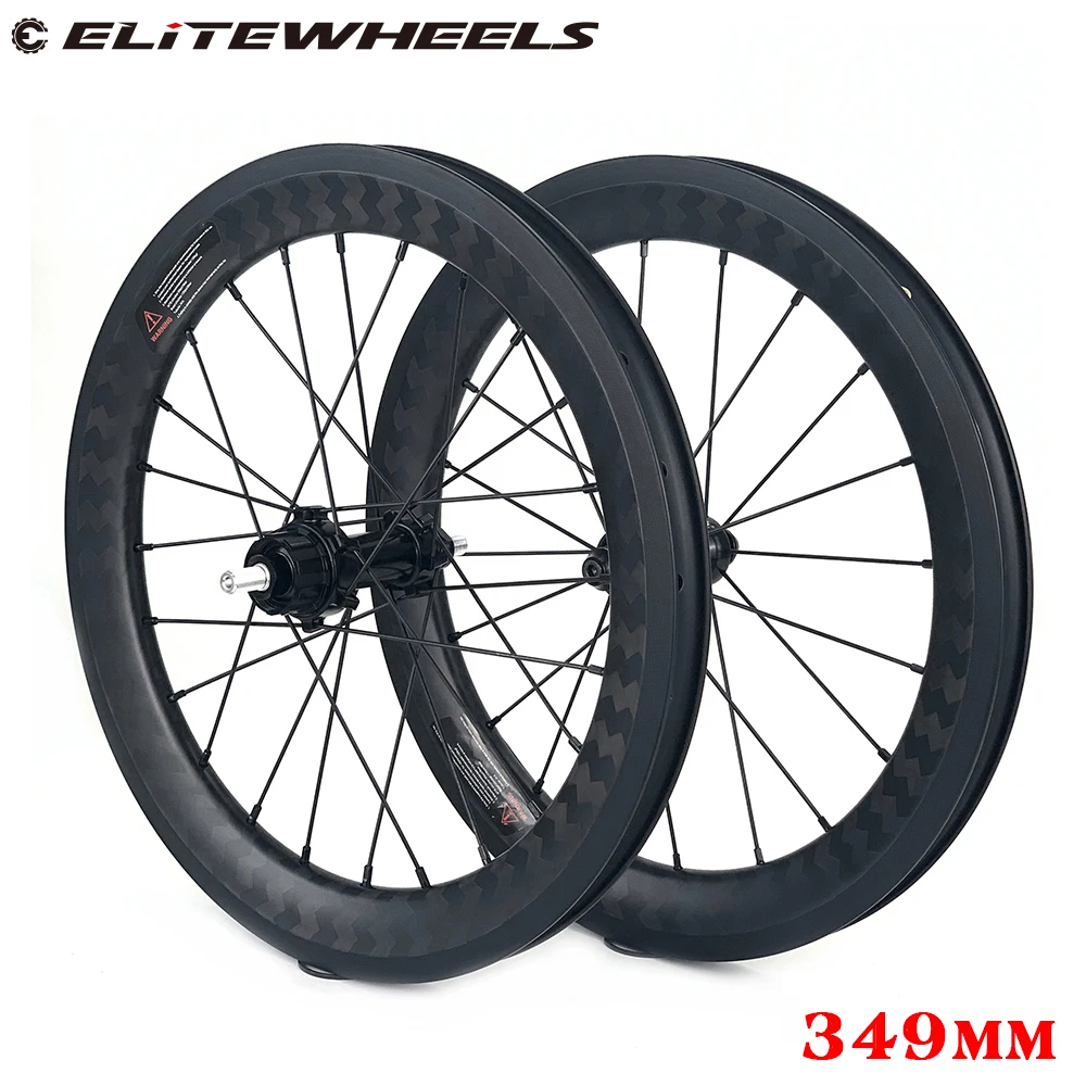 ELITEWHEELS ruedas de plegables para bicicleta BMX, buje de 4 velocidades, 349mm, 16 pulgadas, 38mm de profundidad, 25mm de ancho, llantas para cubiertas|Rueda de -