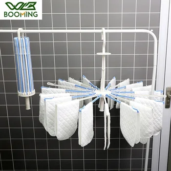 

WBBOOMING Foldable Plastic Drying Rack Children Umbrella Racks Towel Rack Baby Diapers Wind Drying Folder 20 Rotatably Peg