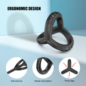 Male Penis Ring For Men Delay Ejaculation Stronger Erection Cocking Rings Masturbating Sex Toys For Man Gay Adult No Vibrator 3