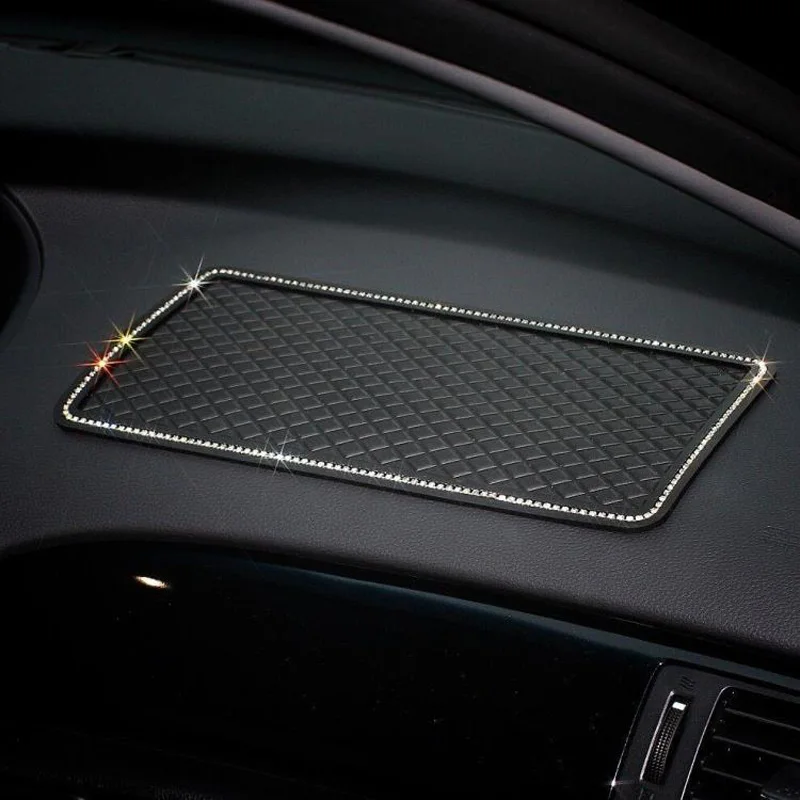 

1PCS Crystal Anti-Slip Pad Mat for Mobile Phone Mp4 Keys GPS Silicone Diamond Rhinestones Car Sticky Car Charm Anti Slip Mats