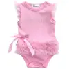 2022 Brand New Newborn Infant Baby Girl Summer 0-24M Princess Romper Sleeveless Letter Print Lace Bow Pink Jumpsuits Romper ► Photo 1/5