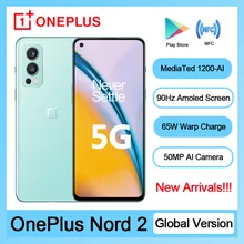 Original EU Version OnePlus Nord 2 5G Smartphone MediaTek Dimensity 1200-AI 50MP AI Camera Warp Charge 65 Nord2 Mobile Phone