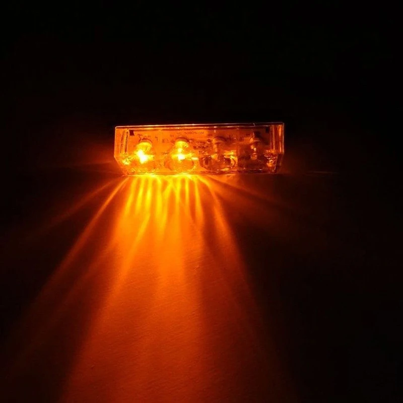 4LED желтый и белый Водонепроницаемый аварийный стробоскопический боковой габаритный светильник