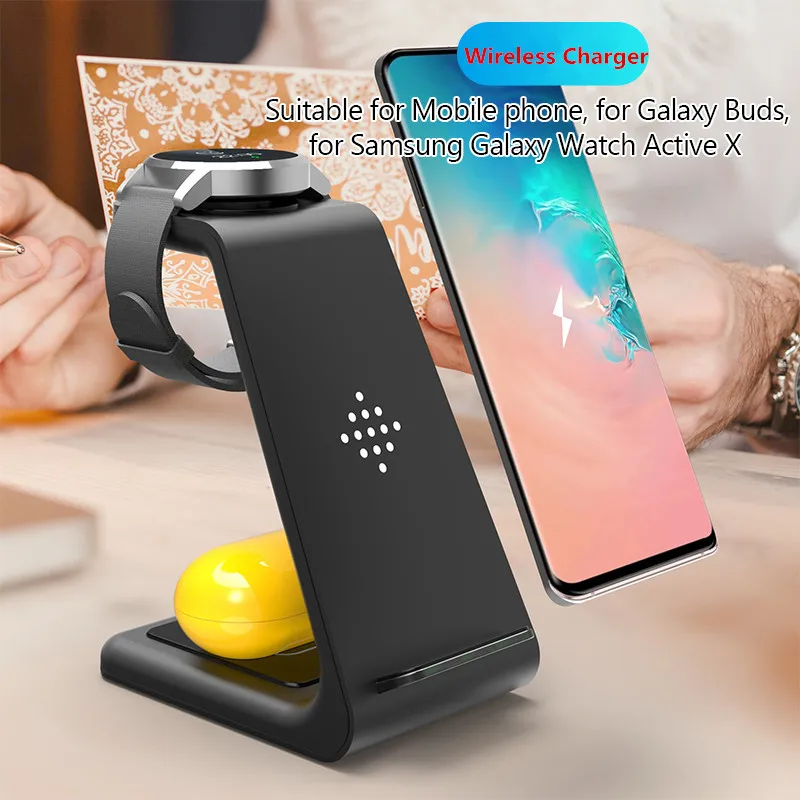 

3 In 1 10W QI Wireless Charger For Samsung S9 S10 Plus Fast Charger Wireless Dock Holder Station For Samsung Watch Galaxy Buds