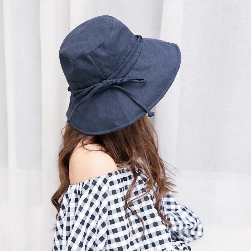 

Japanese-Style Exported UV-Protection Cotton Fisherman's Hat WOMEN'S Summer Sun Visor Large Brimmed Hat