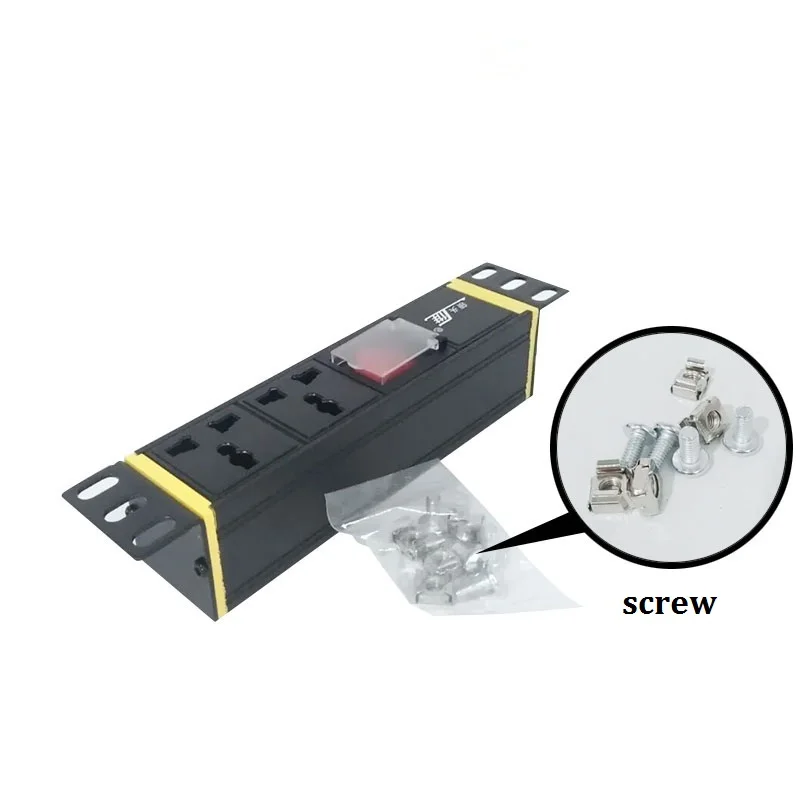 

PDU 2 Unit Universal Outlets Network Cabinet Rack Power Charge plug Socket Outlet Switch 1.5/3M Extension Cord Aluminum alloy