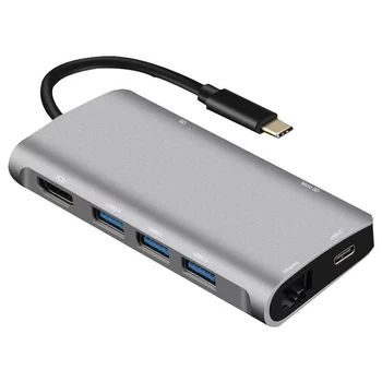 

USB C Docking Station 4K 60Hz & 5Gbps USB3.0 Interface PD Fast Charge Input 1000M RJ45 Ethernet LAN Port SD/TD Card Slot