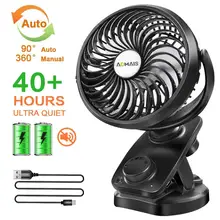 Авто Осциллирующий клип на коляску вентилятор портативный 40 часов настольный вентилятор с перезаряжаемой батареей 4400 мАч USB кабель мини вентилятор