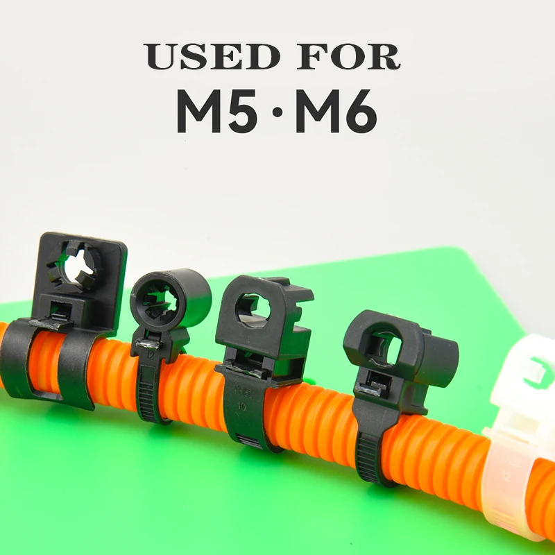 20PCS 자동차 케이블 고정 타이 나일론 블랙 자동차 자동 케이블 스트랩 푸시 마운트 와이어 타이 리테이너 클립 클램프 방수