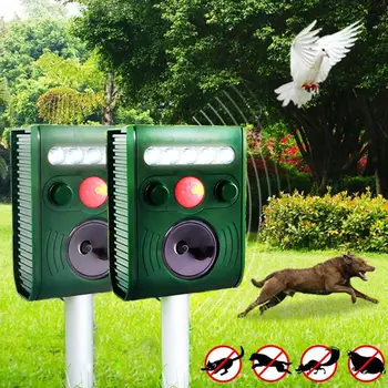 

Solar Ultrasonic Outdoor Animal Repeller Yard Garden Pest Bird Cat Dog Controller Repellents for yard, patio, driveways, garage