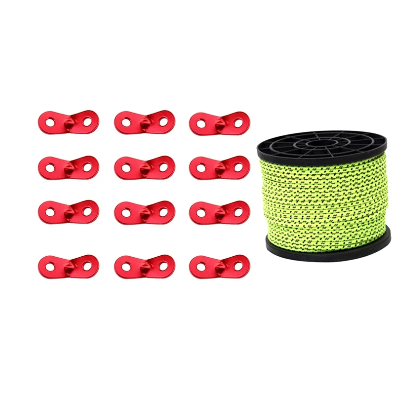 4mm Glow in the Dark Reflective Guyline Tent Rope Guy Line Camping Cord Paracord