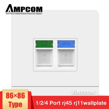 

AMPCOM 86 Type Faceplate Computer Socket Panel Network Module RJ11 RJ45 Cable Interface Outlet Wall Socket Electrical Equipment