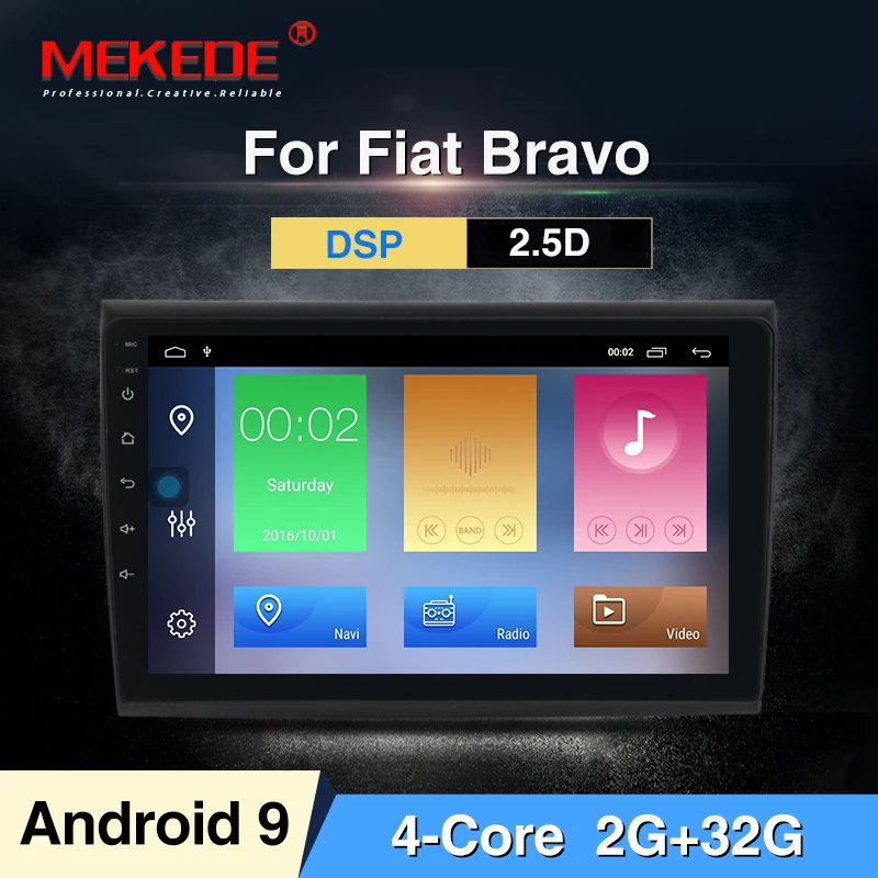 MEKEDE Android 9,0 4G+ 64G 8 CORE 2 Din Android 9,0 автомобильный dvd мультимедийный плеер gps аудио для Fiat Bravo 2007-2012 obd2 dvr DSP ips