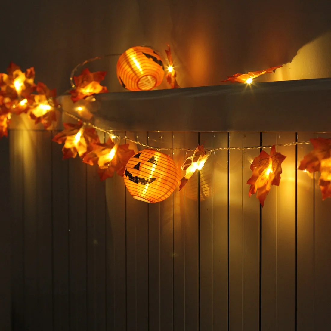 

1.5M 3M Maple Leaves LED String lights Battery Operated 10/20 LED Pumpkin Decorative Lights for Fall Halloween Thanksgiving