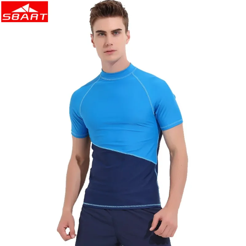 Men Rashguard Short Sleeve Wetsuit T Shirt Quick-dry Surfing Swimwear Tops Anti-UV Swimming Rash Guard Bathing Suits men rashguard