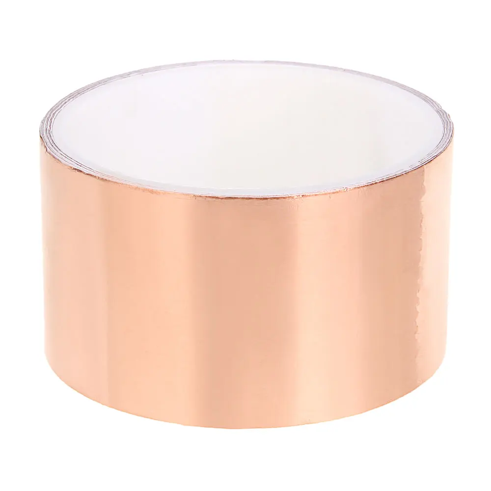 Guitar Copper Foil Tape EMI Shielding Conductive Adhesive Foil Tape for Stained Glass Paper Circuit Electrical Repair 50mmx3m