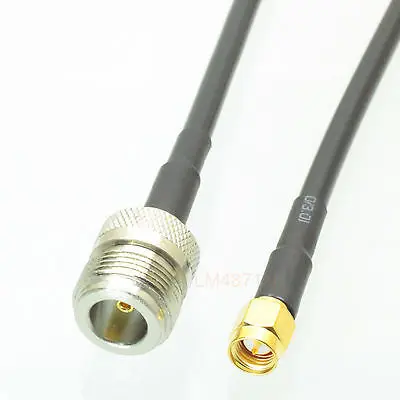 

DHL/EMS 50 LOTS cable N female jack to SMA male plug straight crimp KSR195 8" pigtail -d2