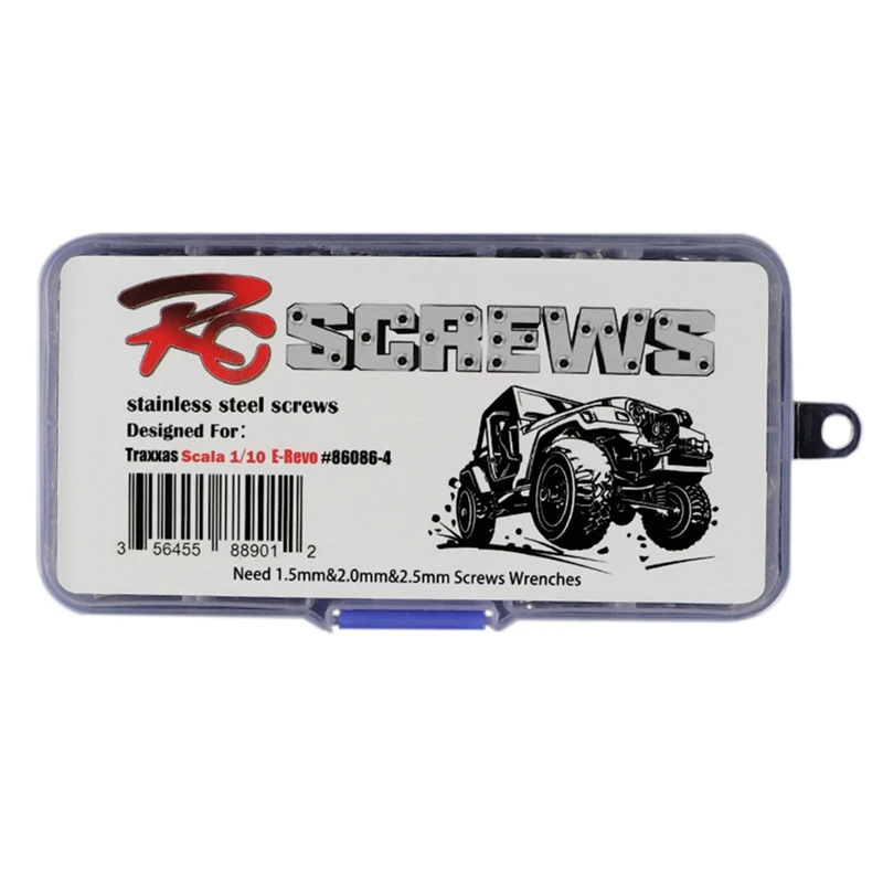 

RC Cars M2 M2.5 M3 M4 Stainless Steel Hexagon Socket Head Cap Screws Nut Set for 1/10 Crawler Axial SCX10 90046 Assortment Kit