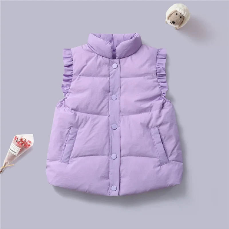 Baby Girls Puffer Vest Jackets Waistcoat Tops 2-10 Yr