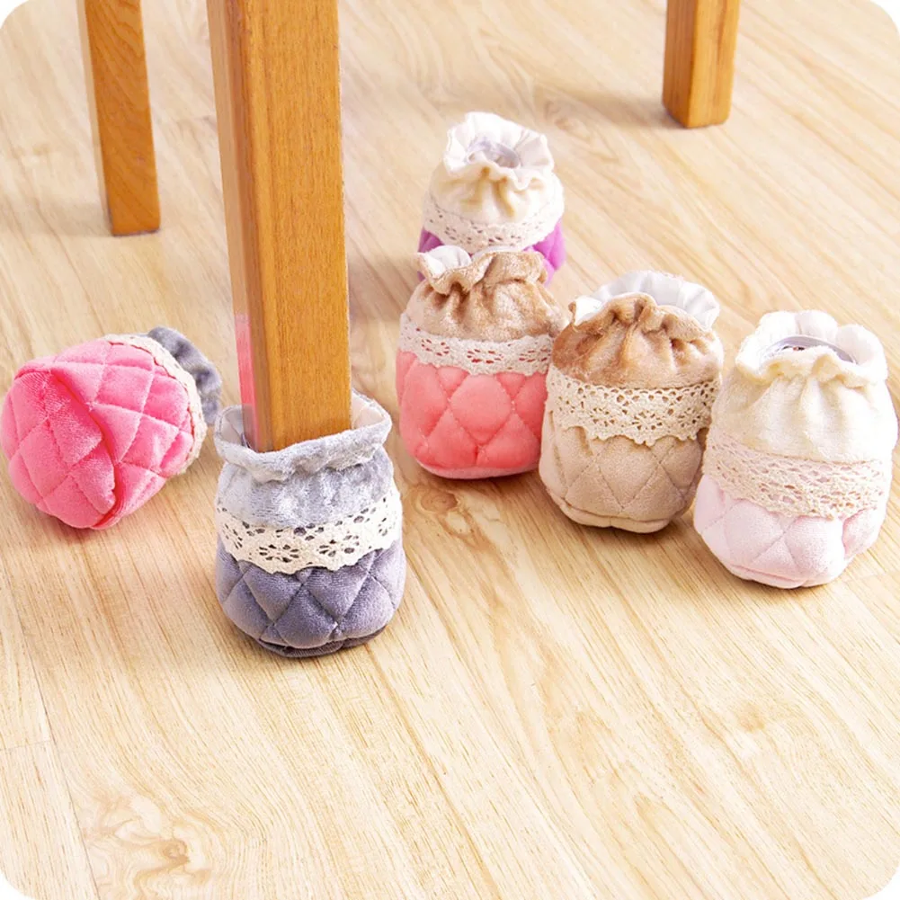 

4 PCS/Set New Cloth Lace Non-slip Mute Table Chair Cover Tables Feet Thick Cushions Chair Leg Protector Covers