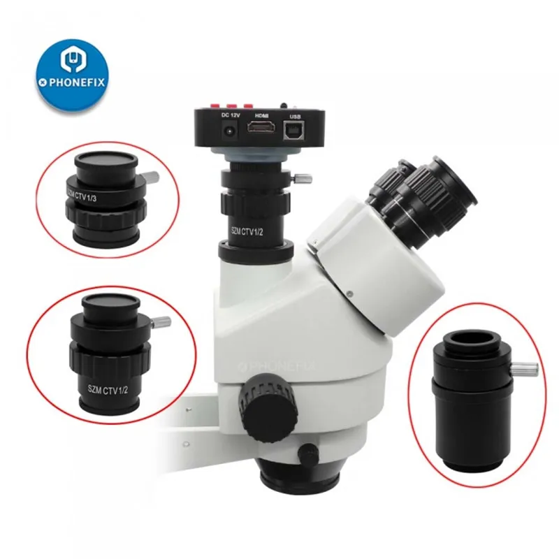 Адаптер для микроскопа PHONEFIX SZMC TV1/2 TV1/3 CTV 0 5x 35x 1X C-mount | Инструменты