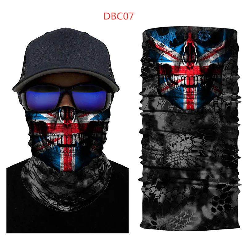 hair scarf for men Seamless Balaclava Magic Scarf Neck Face Cover Ghost Skull Skeleton Head Bandana Shield Headband Headwear Bandanas Men Bicycle black scarf mens