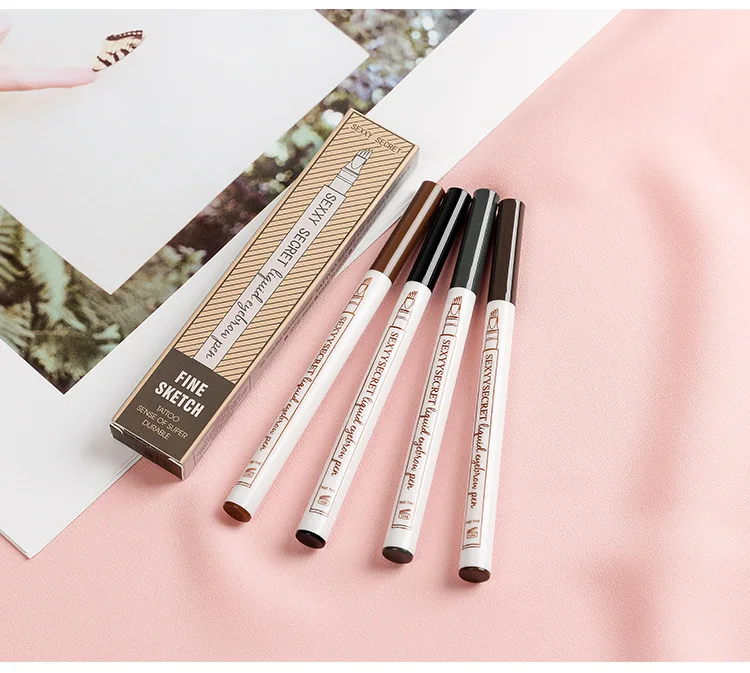 Прямая поставка 4 головки карандаш маркер для бровей Черный Водонепроницаемый