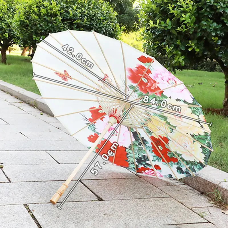 Women's Sun Umbrella Chinese fengshui Silk Cloth Dance Japanese Decorative Bamboo Oil Paper Parasol | Дом и сад