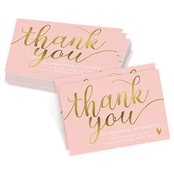 Lot de 50 cartes de remerciement rose, 5x9cm, pour soutenir ma petite carte de remerciement, carte de remerciement, pour les vendeurs, cadeau 